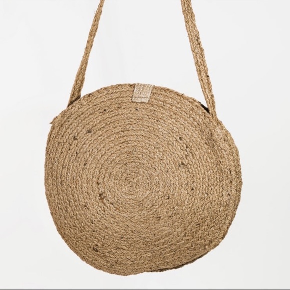 LARGE ROUND CIRCULAR BOHO JUTE BAG - Picture 4 of 5